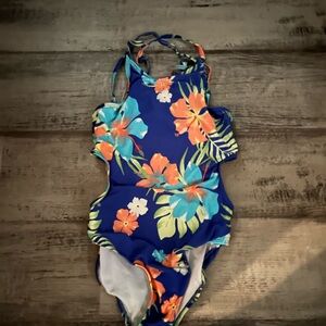 The Children's Place Blue Floral Kids Swim One Piece